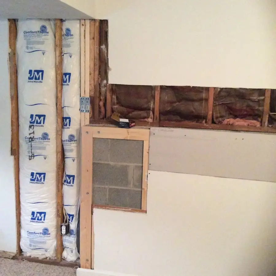 Wall insulation replacement during Contents Cleaning & Restoration in El Cerro Mission